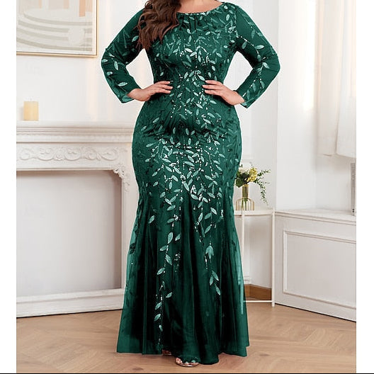 Trumpet Floor Evening Gown Mermaid Formal Sparkle Dress /