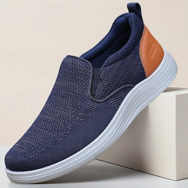 Stretch Sneakers – Knit Breathable Navy Slip-On Men's