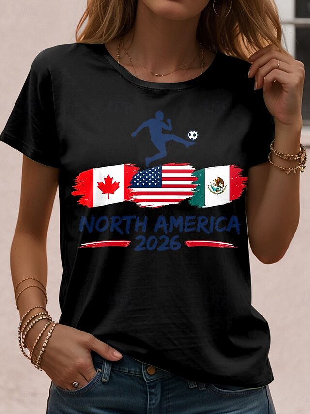 Soccer Women's T Shirt Print Graphic Stylish Classic Casual