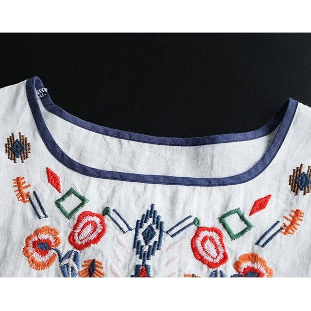 Women's Shirt Blouse Tribal Basic Short Sleeve Crew Neck