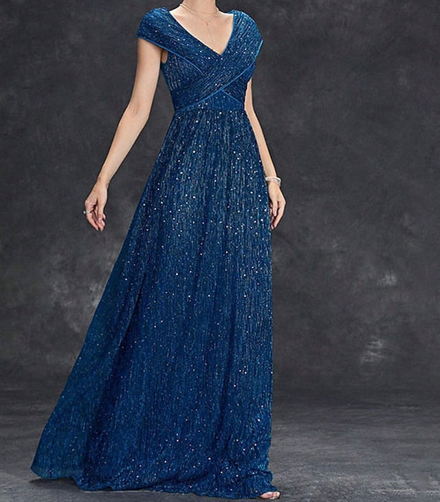 Dress Party Bride V Mother of Elegant Neck the Floor