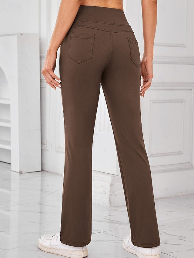 Women's Flare Chinos Streetwear Basic Casual Full Length