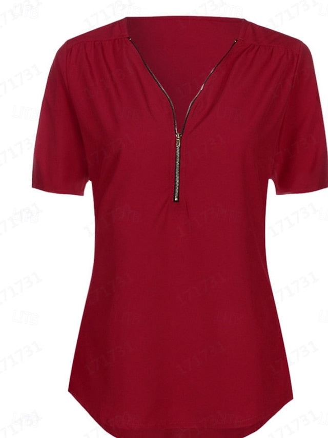 Women's T Shirt Solid Color Plain Fashion Modern Casual