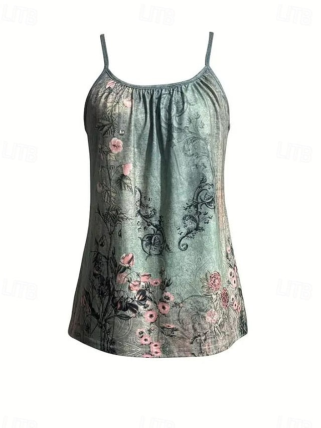 Women's Blouse Print Backless Floral Graphic Bohemia Daily