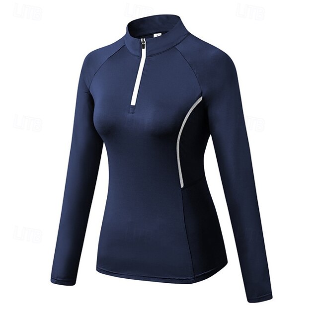 Women's Workout Shirt Yoga Top Stand Collar Quick Dry
