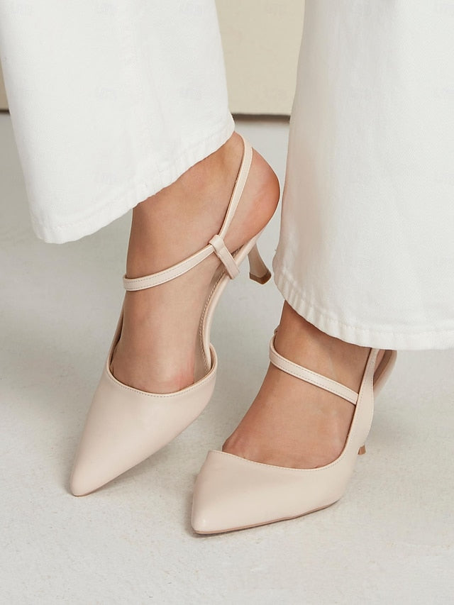 Elegant – Heel Women's Pumps Kitten Slingback Nude