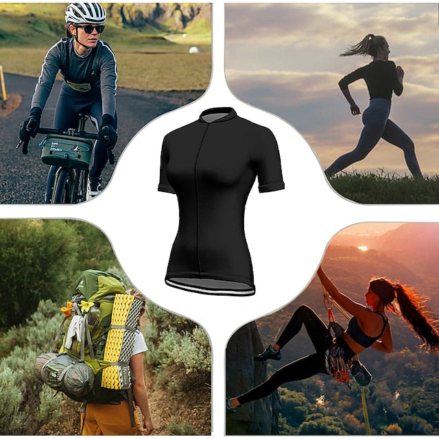 Women's Cycling Jersey Animal Elephant Giraffe Short Sleeve