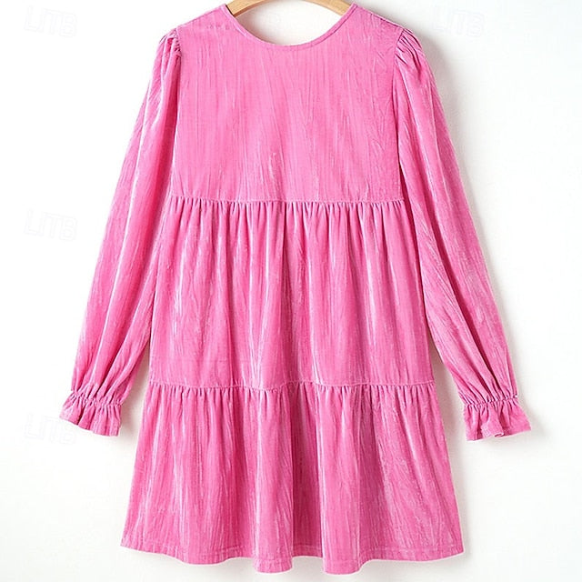 Women's Mini Dress Velvet Dress Peplum Dresses Fashion