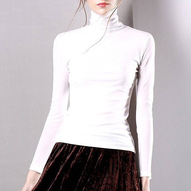 Latin Dance Ballroom Dance Top Ruching High Neck Pure Color