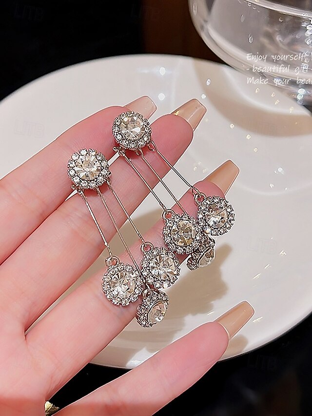 – Earrings for Crystal Sparkling Elegant Dangle Women