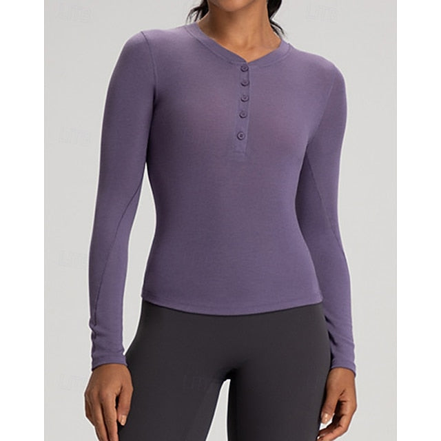 Women's Solid Colored Tennis Shirt Sport Top Stylish
