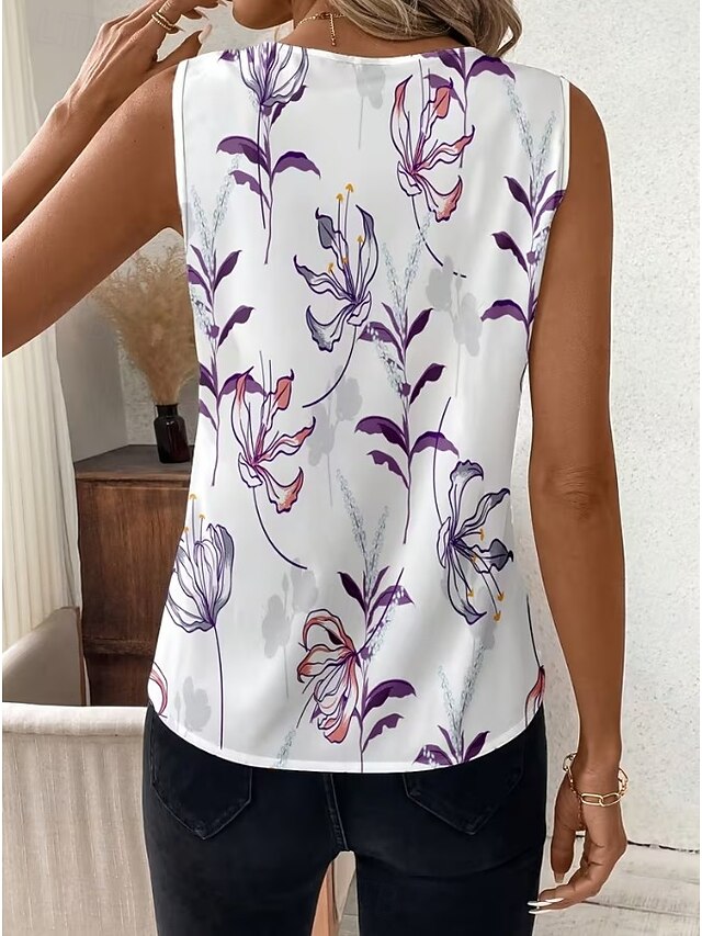 Women's Tank Top Floral Graphic Plants Elegant Vintage
