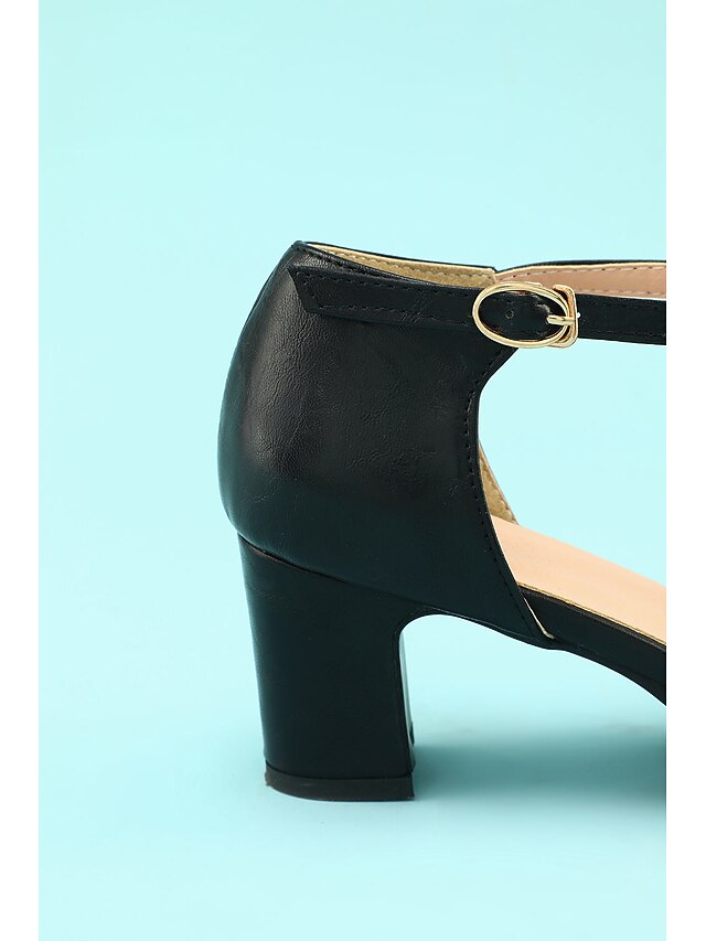 Vintage heels Roaring 1950s Chunky 20s T-strap Retro Shoes Heels