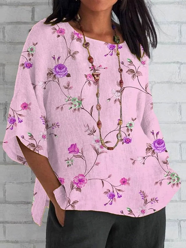 Women's Shirt Print Floral Graphic Vintage Daily Stylish