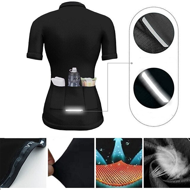 Women's Cycling Jersey Tree Short Sleeve Bike Jersey Top