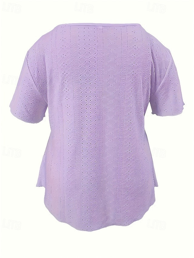 Women's Blouse Plain Active Basic Casual Short Sleeve V