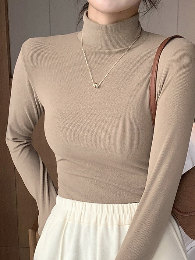 Women's Blouse Solid Color Elegant Stylish Basic Long