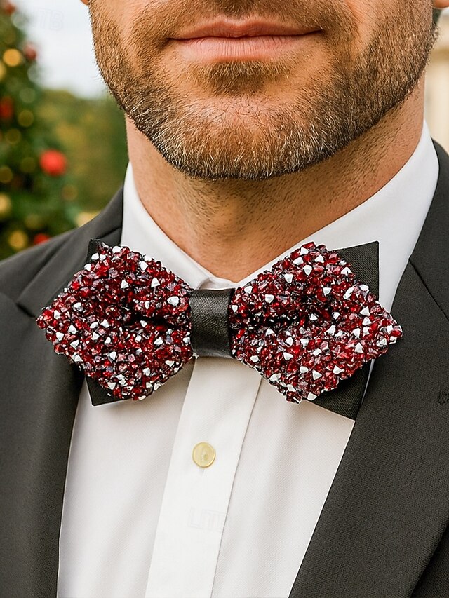 Polyester Men's Tie Christmas – Bow Sparkling Sequins