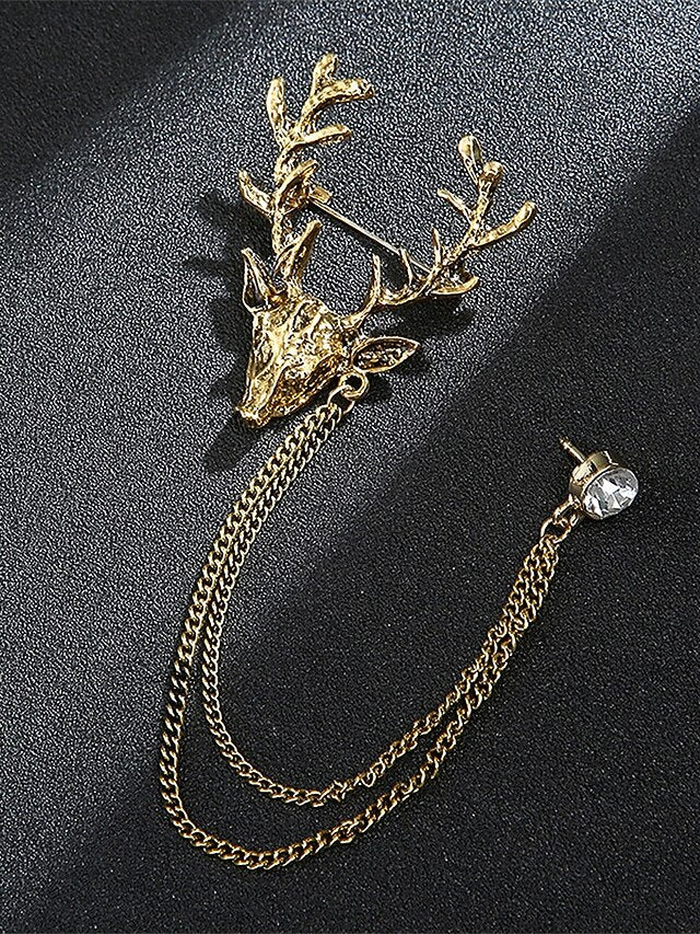 Lapel with Brooch Christmas Men's Pin Deer