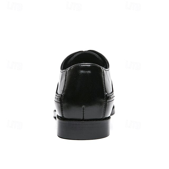 Brown Classic Faux – Men's Oxford Shoes Leather Brogue