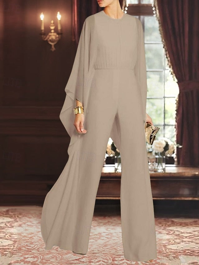 Elegant of Jumpsuit Dress Mother Simple Cape the Bride