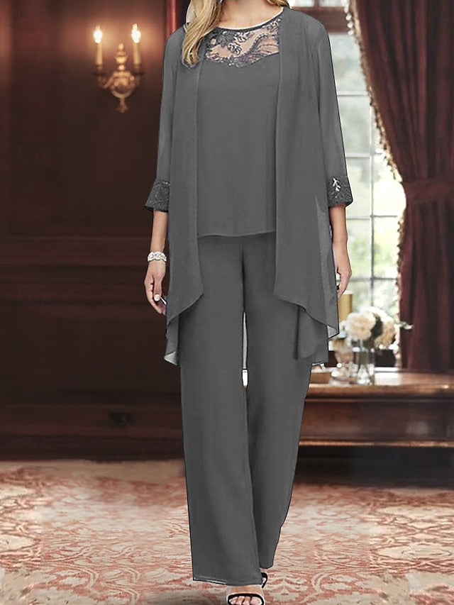 Dress Bride Crew Elegant Mother Piece 3 the Neck of Vintage