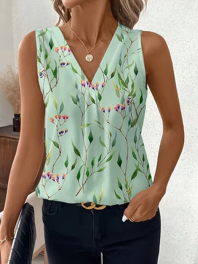 Women's Tank Top Floral Graphic Plants Elegant Vintage