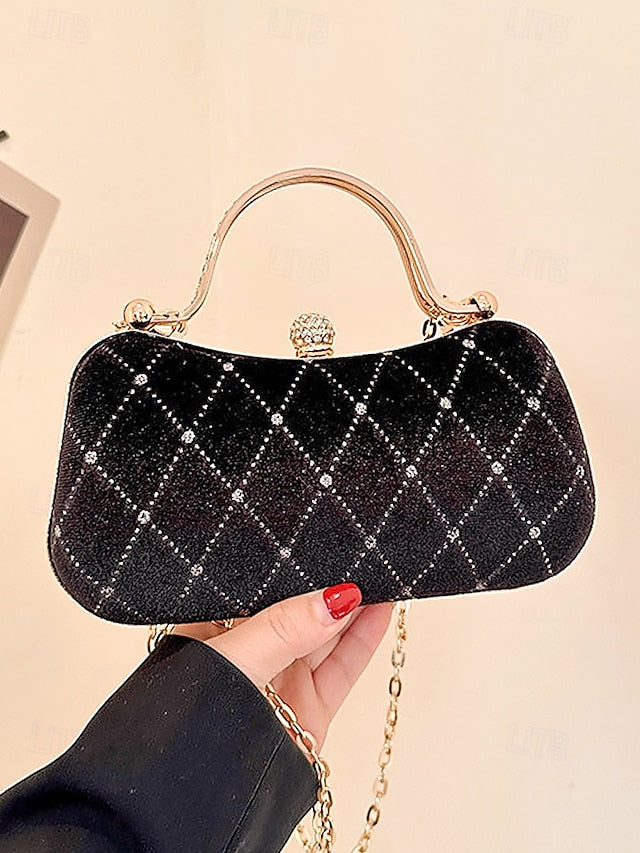 Velvet Diamond Quilted Evening Women's Accents Purse with -