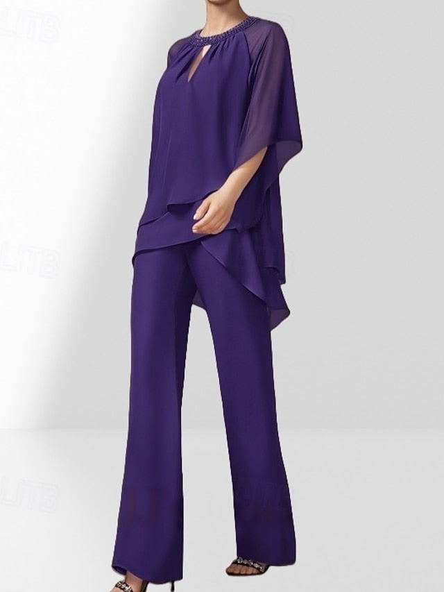 Piece Bride Pantsuit Dress the Wedding Two Guest of Mother