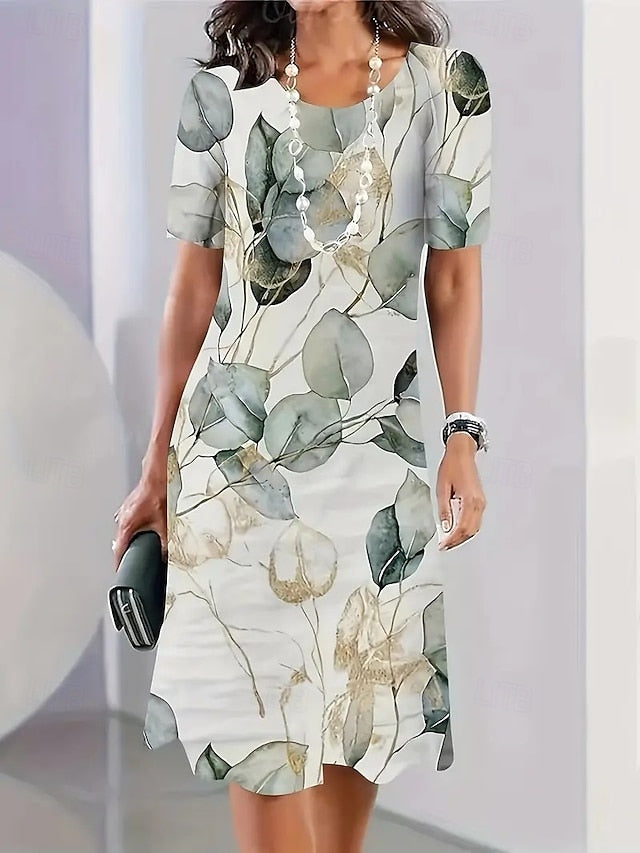 Women's Elegant Midi Dress T Shirt Dress Tee Dress Shift