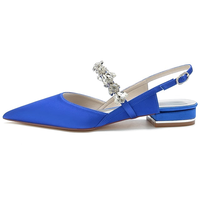 Crystal Wedding Women's Flat Shoes Bridal Heel