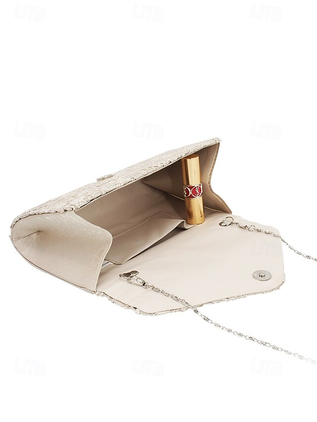 Clutch with Lace Women's Bag Evening Strap Chain