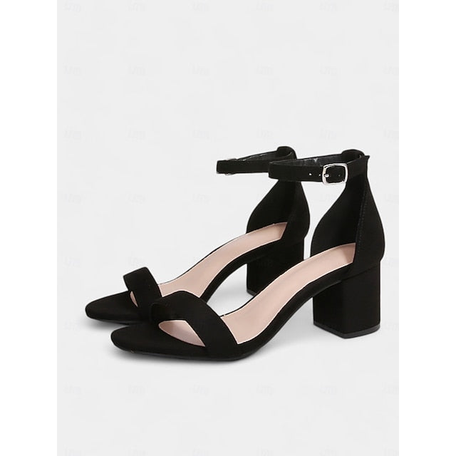 Stylish Heel Block with Ankle Sandals Gold Women's Glitter