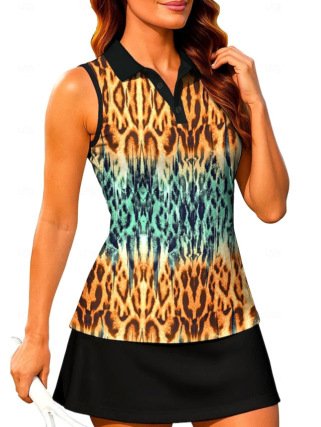 Women's Animal Leopard Color Block Gradient Workout Tank