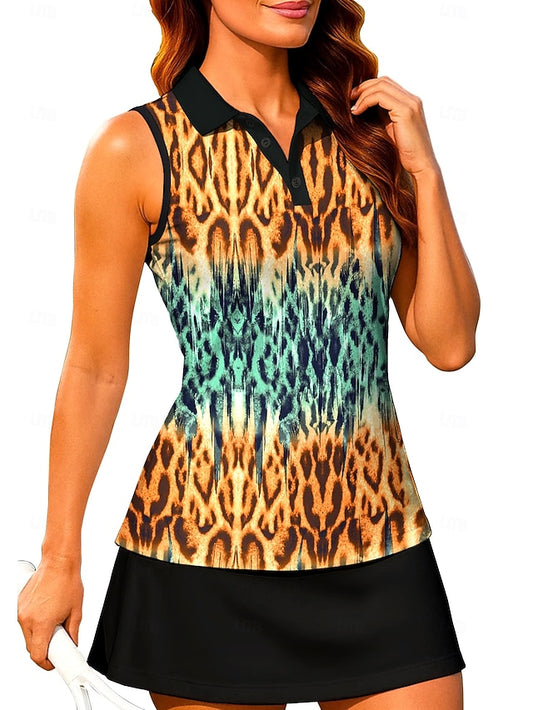 Women's Animal Leopard Color Block Gradient Workout Tank