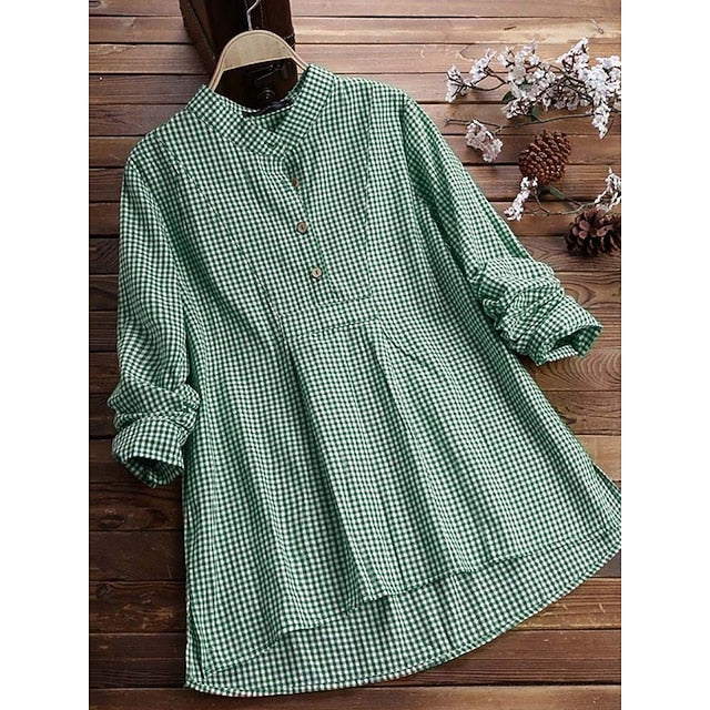 Women's Summer Shirt Casual Shirt Blouse Buttons Print