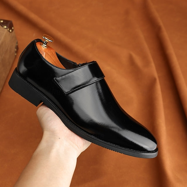 Men's Leather Business Shoes Slip-On Loafers Brown