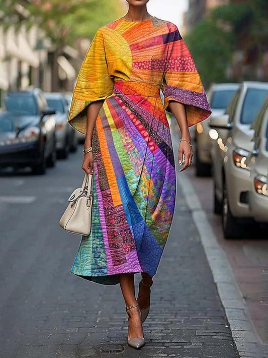 Women's Midi Dress Floral Dress Print Dress Fashion Classic