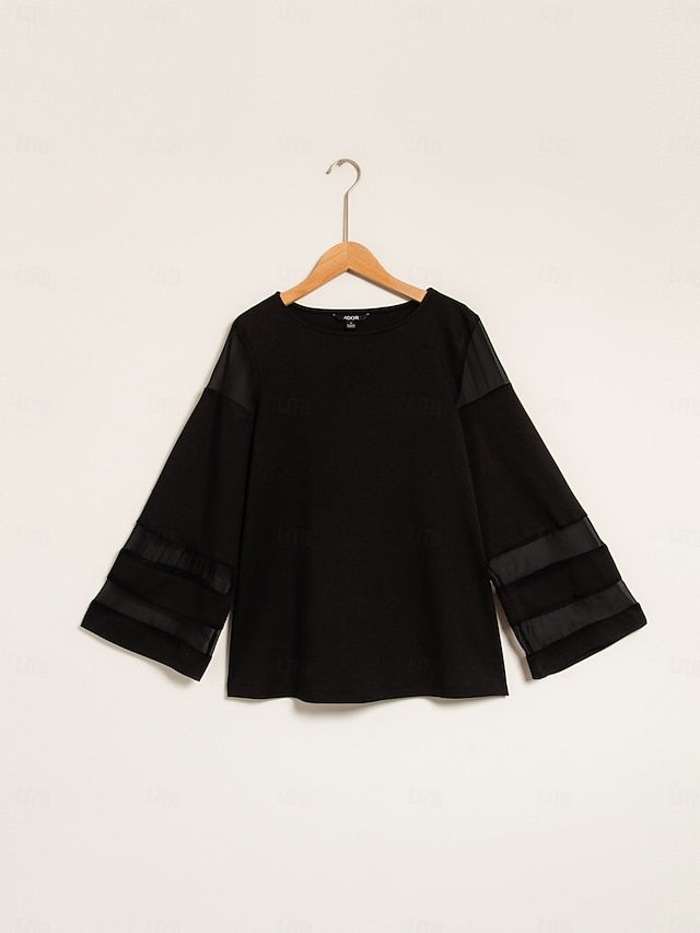 Women's Chiffon Modal Illusion Sleeve Matching Shirt &