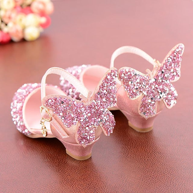 Girls' Ballet Butterfly-Embellished Sparkling Flats –