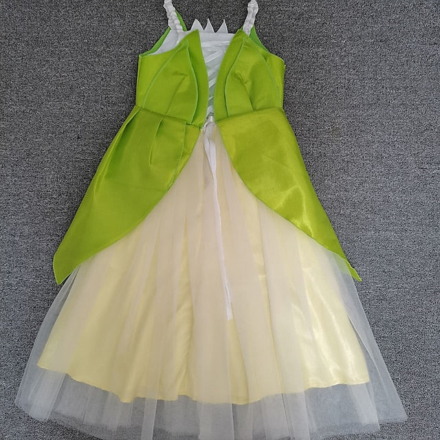 Dress Flower Bell Princess Fairytale Tinker Theme Tiana Girl