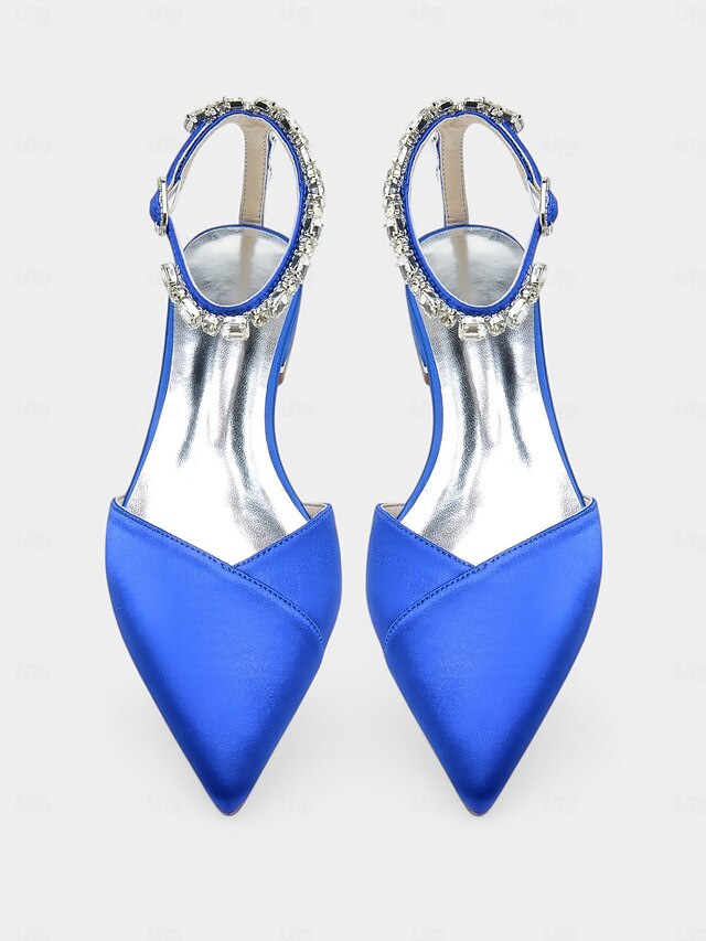 Strap with Crystal-Ankle Wedding Satin Shoes – Chic Black