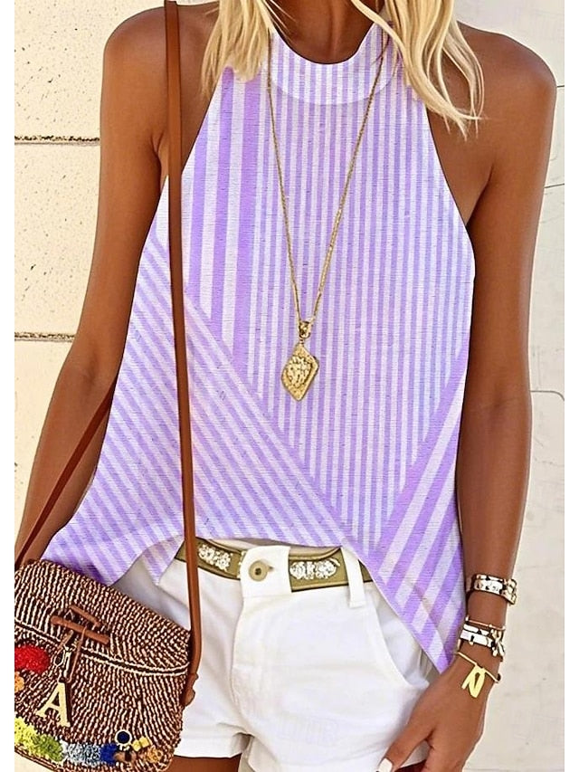 Women's Blouse Print Graphic Striped Stylish Casual