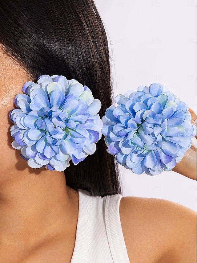 Drop - Floral Flower Earrings Oversized Women's Statement