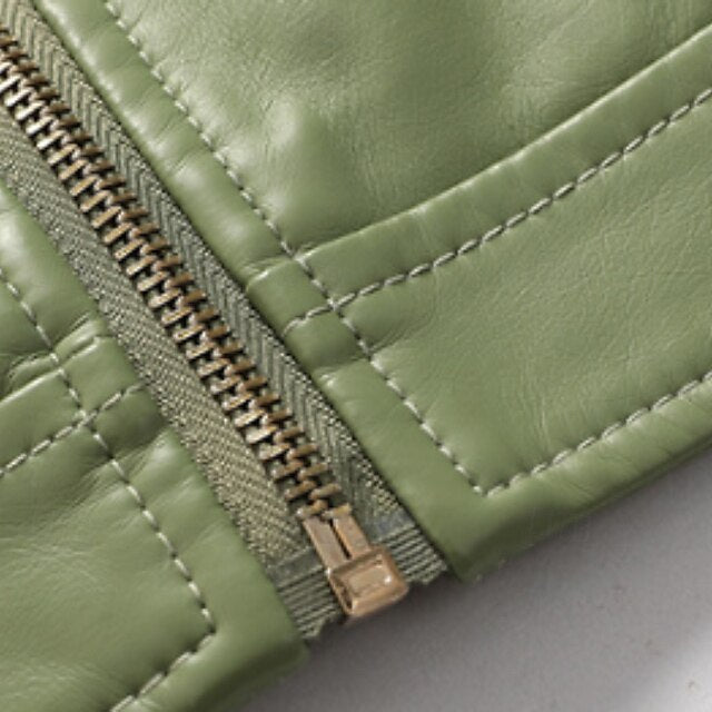 Leather Jacket Pocket Faux Women's Comfortable Zipper