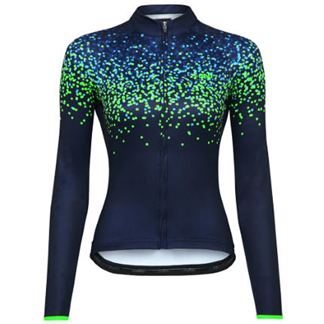 Women's Cycling Jersey Polka Dot Long Sleeve Bike Jersey