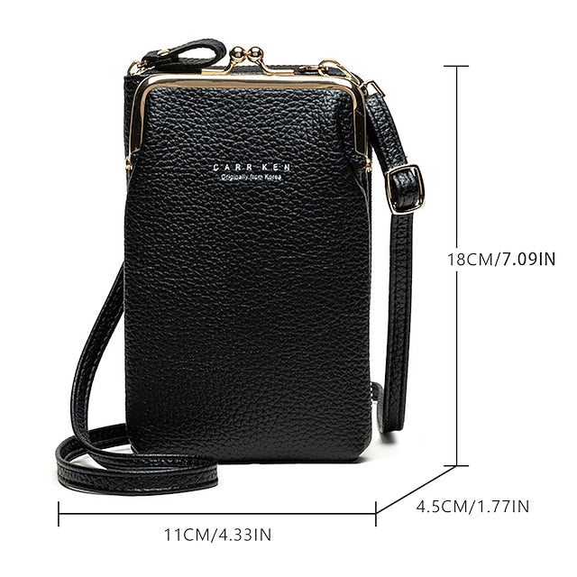 Faux Black Bag Women's with Gold Leather Frame Crossbody