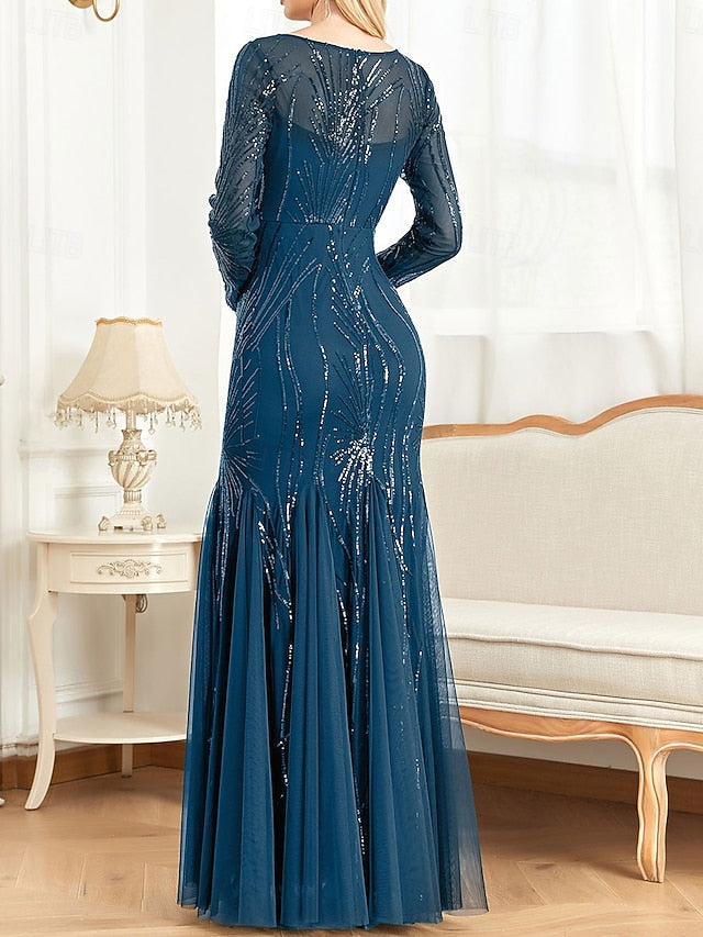 Mother Bride Neck Elegant the Crew of Party Floor Dress