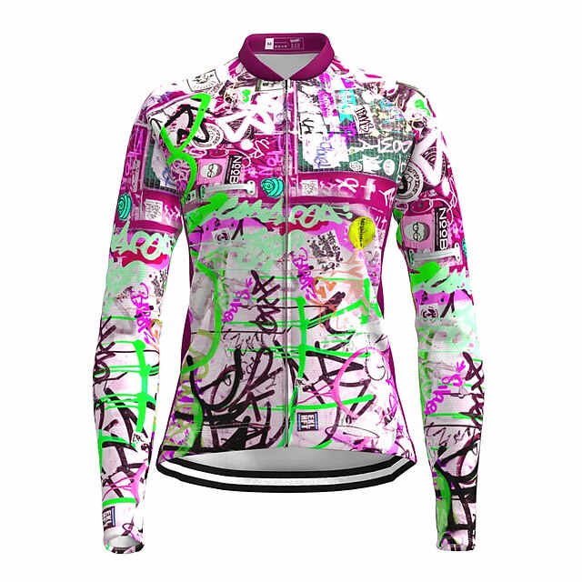 Women's Cycling Jersey Graffiti Funny Long Sleeve Bike