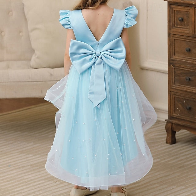 Dress Girls' Party Color Kids Flower Girl Solid